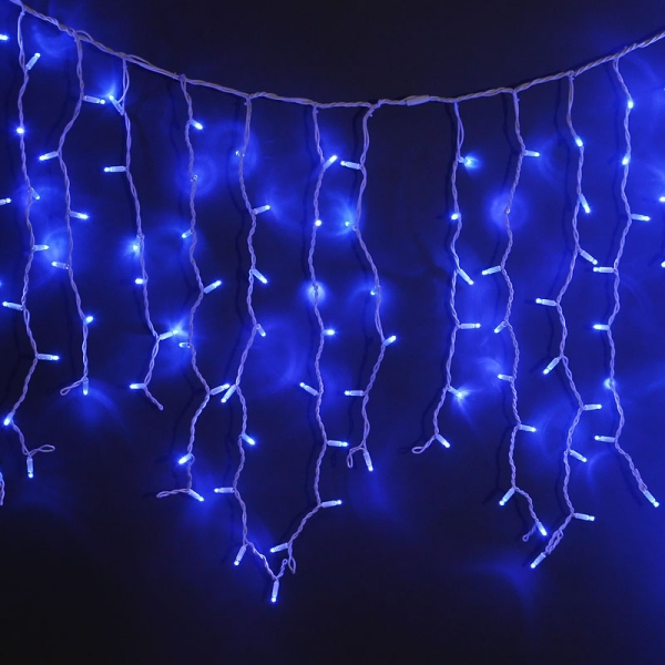 Гірлянда бахрома Curtain 5,5х0,7 метра 200 LED, кольори білий, синій, мульти