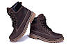 Чоловічі зимові шкіряні черевики Timberlend Crazy Shoes Chocolate, фото 4