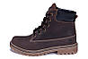 Чоловічі зимові шкіряні черевики Timberlend Crazy Shoes Chocolate, фото 3