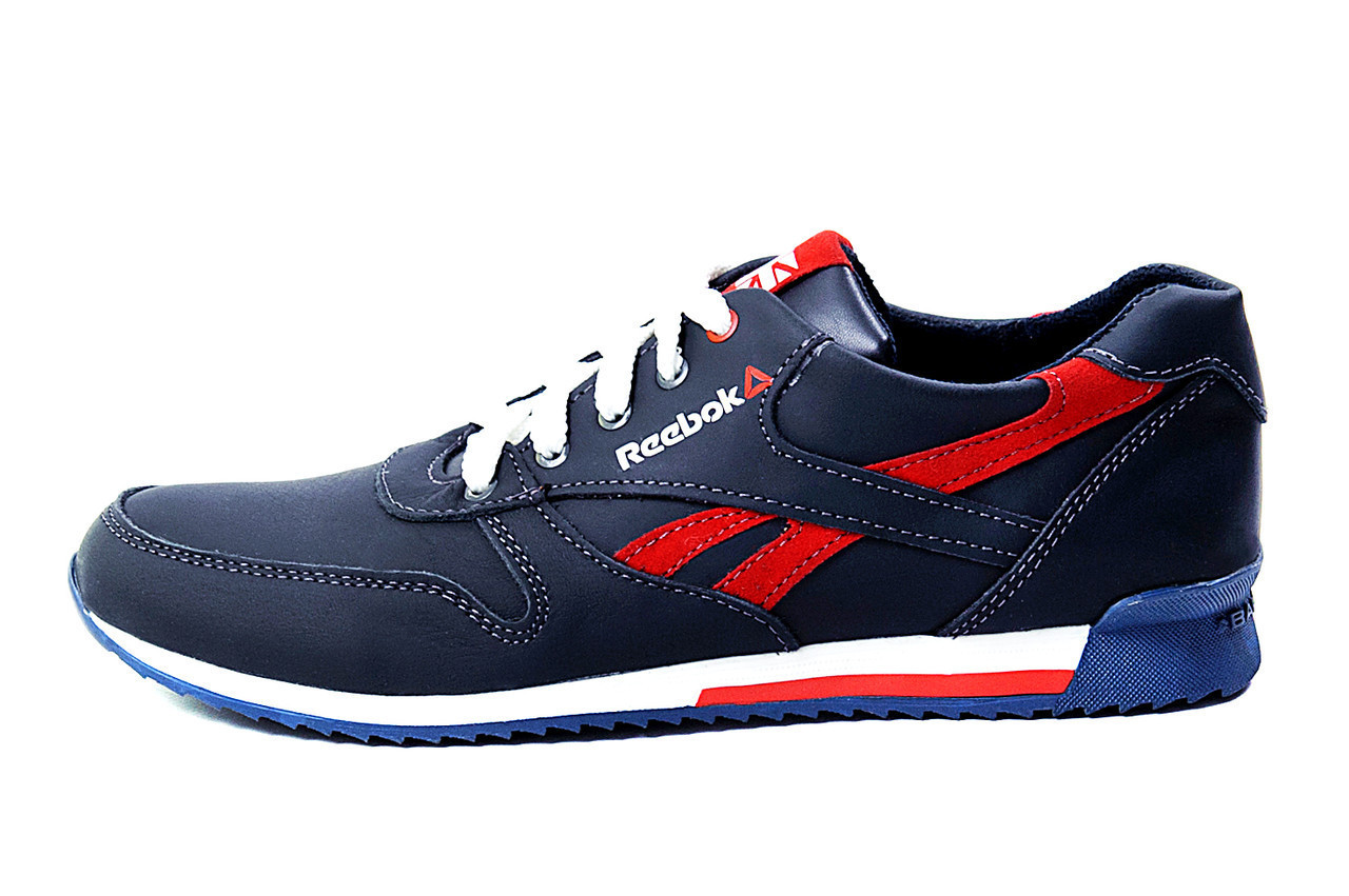 Чоловічі шкіряні кросівки Anser Reebok New Line dark blue red