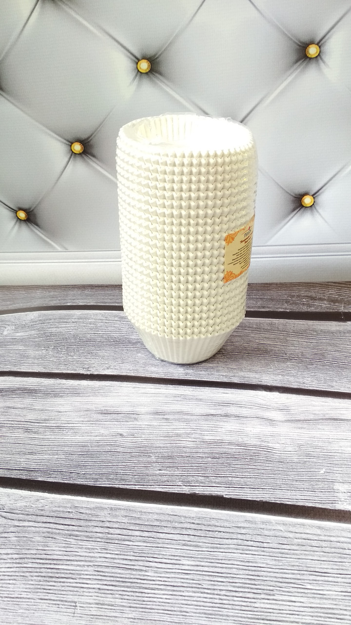 Паперові форми для кексів Білі, 100 шт., фото 1