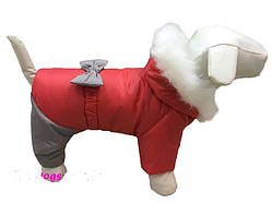 Комбінезон зимовий з хутром для собак "Рожевий" (ДЛЯ ДІВТОЧКИ) (розмір 6)