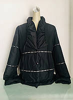 Куртка жіноча стьобана чорна на кнопках демісезонна