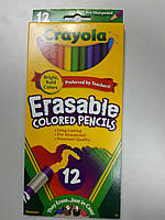 Цветные Карандаши c Затирачкой Crayola Erasable Colored Pencils  - 12 цветов