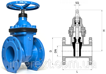 Задвижка с обрезиненным клином Blucast