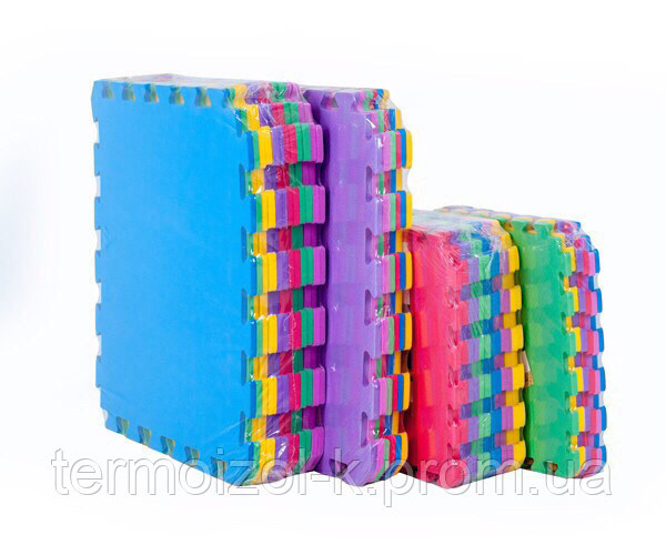 Килимок-пазл EVA, т. 11-12мм, щільність 100 кг/м3 TERMOIZOL®, набір 12 шт, фото 1