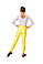 Лосини гімнастичні дитячі эластиковые для танців Жовті (ріст 104-152см), фото 2