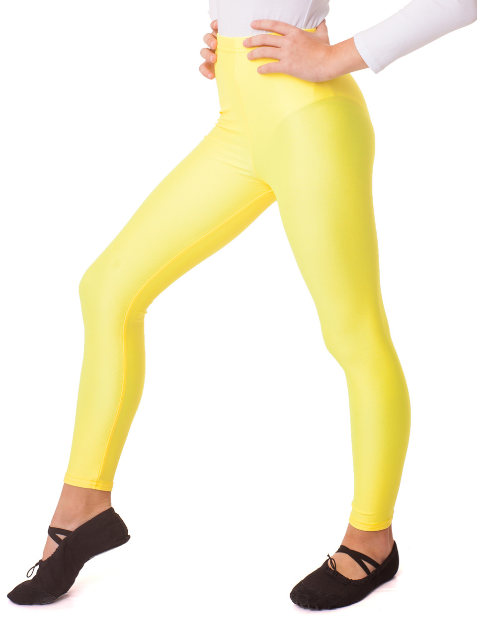 Лосини гімнастичні дитячі эластиковые для танців Жовті (ріст 104-152см), фото 1