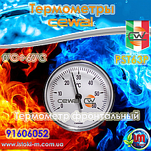 Термометр фронтальний пластик CEWAL PST63P  ⁇ 63, 0÷60 °C