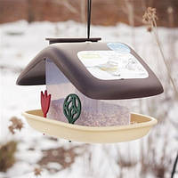 Годівниця для птахів Domek, 21х15х16,5 см, коричнева 59601