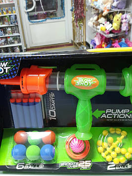 Дитячий автомат для пинтбола зелений і патронами з кулями