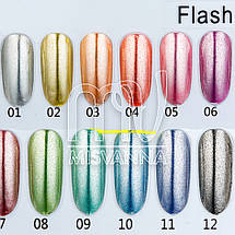 Дзеркальна пудра Flash Silver Global Fashion, срібло, фото 4