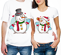Парные новогодние футболки "Снеговики" (частичная, или полная предоплата)