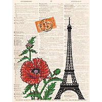 Схема на ткани для вышивания бисером ТМ Картины бисером Страница Парижа S-190