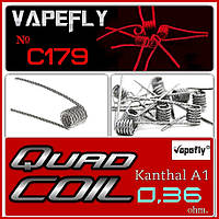 C179 Vapefly Quad Coil 0.36 ohm. Спираль косичка, Kanthal A1. Оригинал.