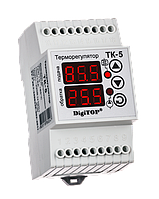 Терморегулятор DigiTOP ТК-5 (двохканальний, датчик DS18B20) DIN, 0 °C...+90 °C, крок 1,0 °C, термостат, датчик