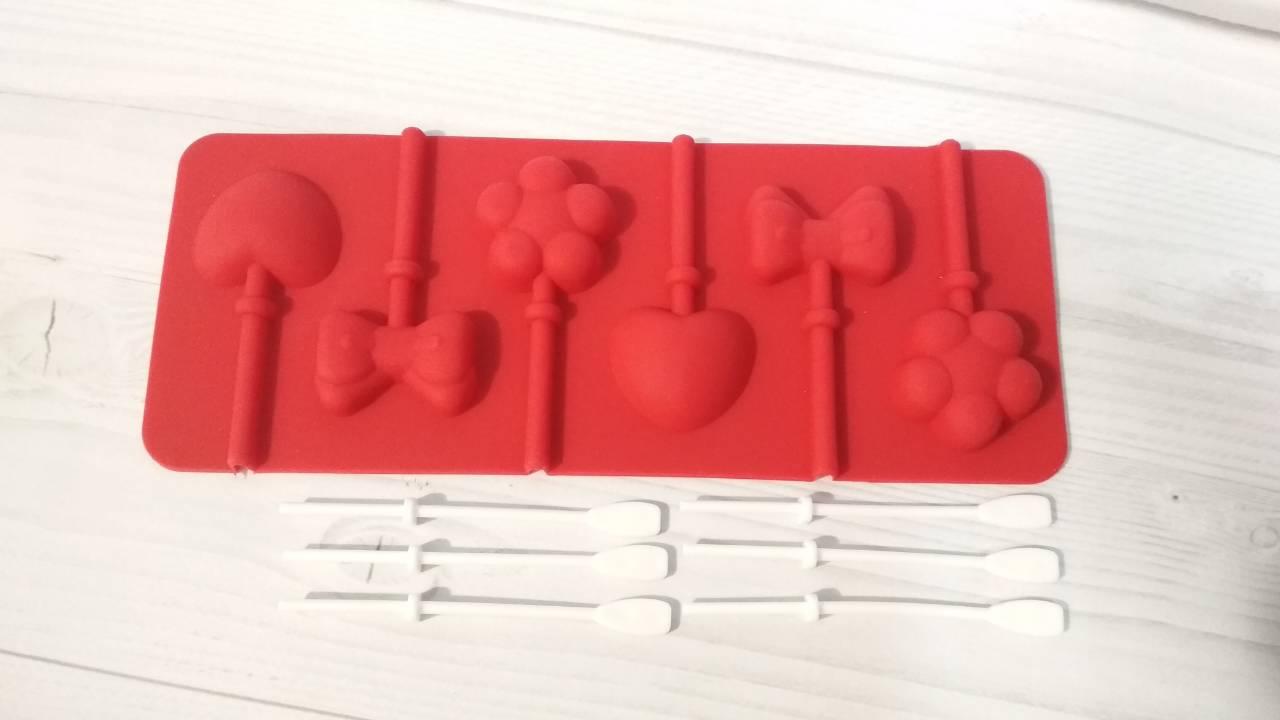 Силіконова форма для цукерок на паличці, льодяників асорті, фото 1