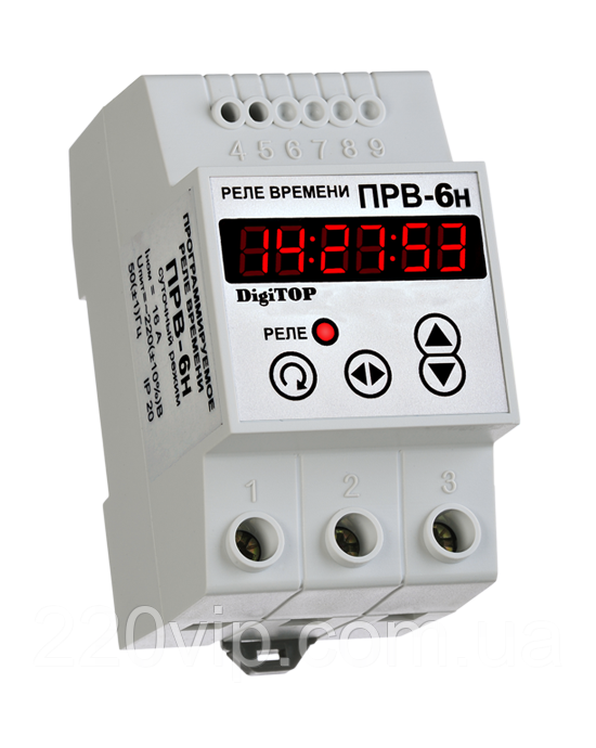 Реле часу DigiTOP РВ-6Н (неробний режим) DIN, max 16/на добу, диджітоп