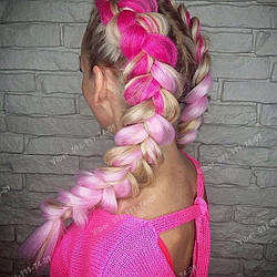 Яскраві коси канекалону, коса рожеве омбре