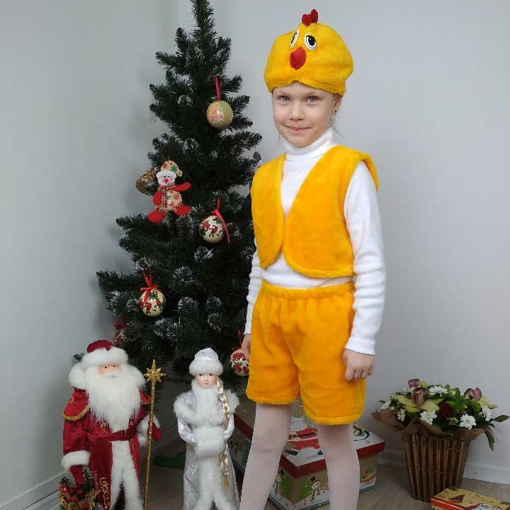 Карнавальний костюм курча з хутра зріст 116-128