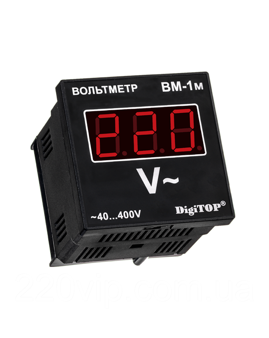 Вольтметр DigiTOP ВМ-1М, однофазний щитовий, ~100 B... ~400 B, диджітоп