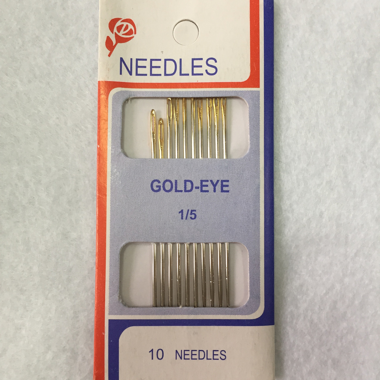 Голки ручні із золотим збільшеним вушком Gold Eye, 10 шт., фото 1