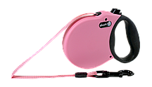 Повідець-рулетка ALCOTT adventure для собак до 11 кг — 3 м — світловідбивна стрічка рожевий