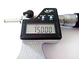 Мікрометр цифровий KM-2133-100 / 0.001 (75-100) у водозахищеному металевому корпусі IP 65, фото 3