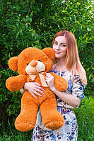 Подарок для любимой - Плюшевый медведь Тедди 80 см мандариновый