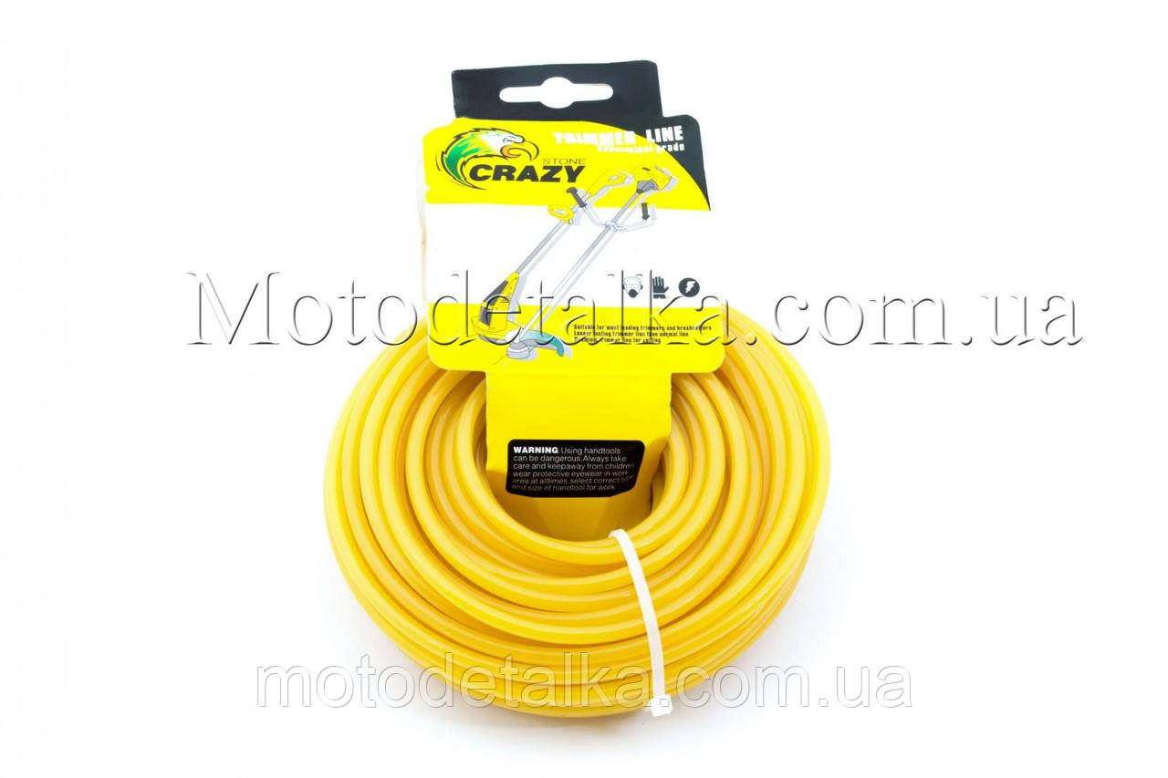 Волосінь мотокоси Ø5,0mm, 15 метрів (кругла, жовта)