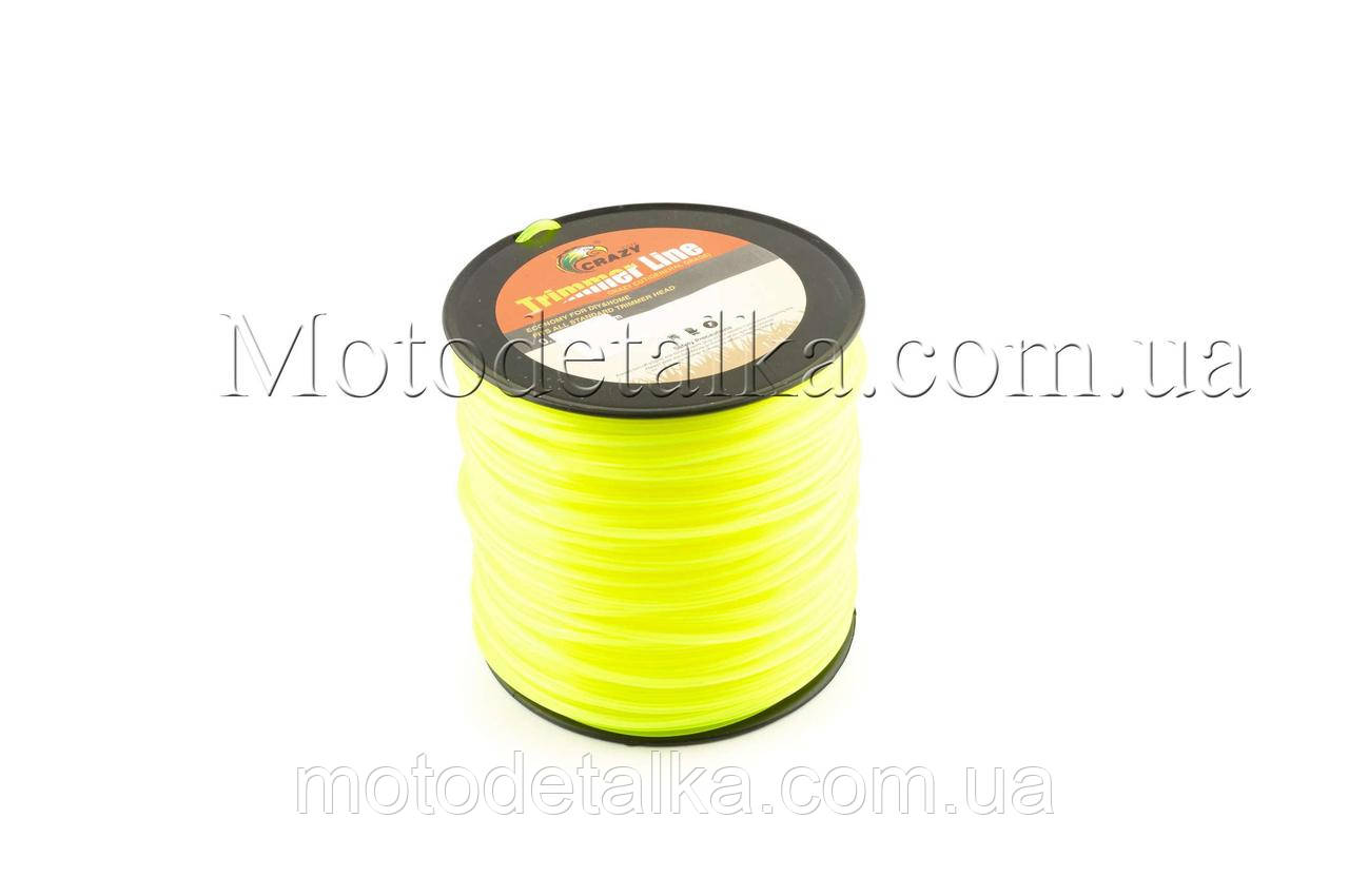 Волосінь мотокоси Ø5,0mm, 200 метрів (зірка, жовта)