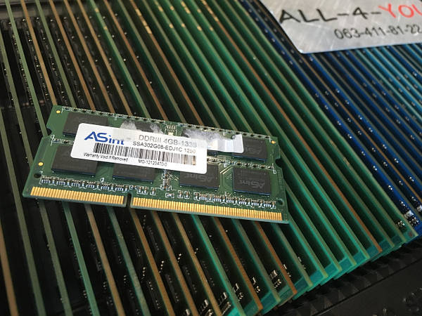 Оперативна пам`ять ASint DDR3 4GB SO-DIMM PC3 10600S 1333mHz Intel/AMD:  продажа, цена в Каменце-Подольском. Модули памяти от "ALL-4-YOU" - 833700814