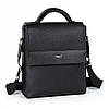 Сумка чоловіча чорна з екошкіри на три відділи на плече з ручкою зверху та клапаном Dolly 152 24х27х10 см, фото 7