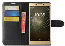 Шкіряний чохол-книжка для Sony Xperia L2 чорний, фото 3