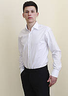 Мужская рубашка 100% хлопок белого цвета ,полуприталенного силуэта