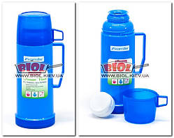 Термос 450 мл пластиковий зі скляною колбою (колір — блакитно-синій) Kamille KM-2070-2