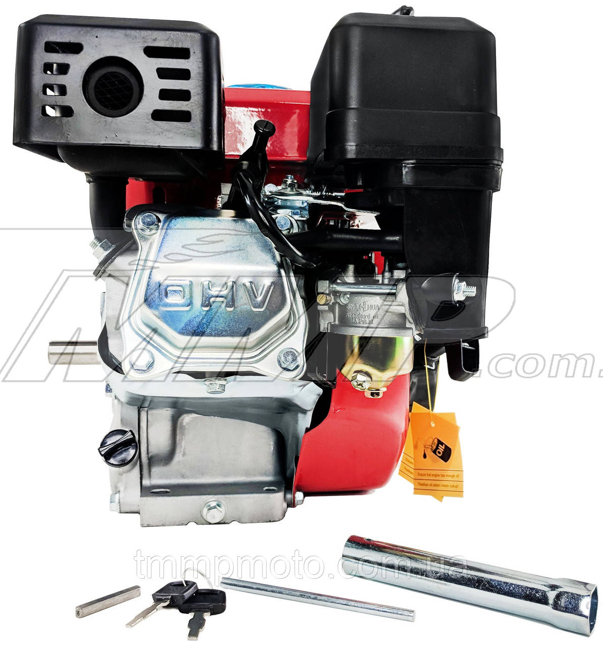 Двигун для мотоблока 170F d = 25 mm під шліц (7,5 HP, датчик оливи, паперовий фільтр)