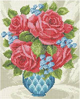 Алмазна вишивка 2530-003 Червоні троянди у вазі
