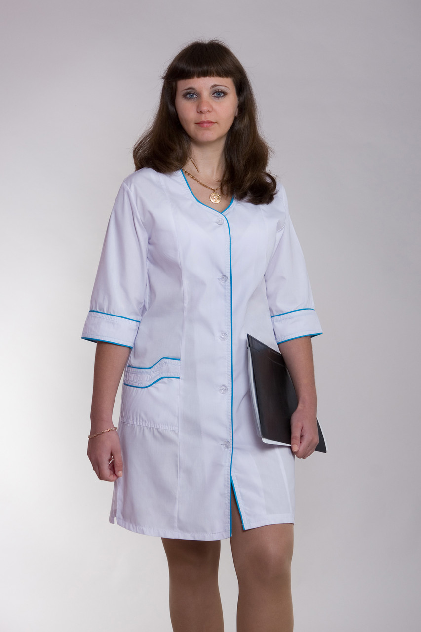 Женский медицинский халат с рукавами три четверти (42-66 р) (ID ...