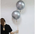 Повітряні кулі bubble баблс хром серебро18" 45 см, фото 5