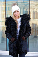 Жіноча зимове парку на хутрі Sher чорна