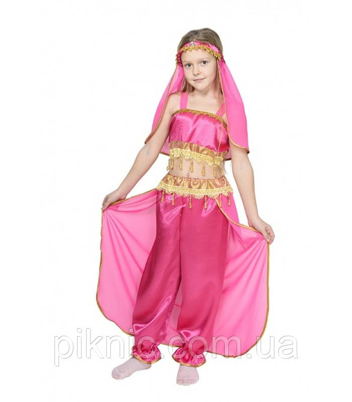 Детский костюм Жасмин для девочек 7-8 лет Новогодний костюм Восточная Красавица Розовый - фото 2 - id-p834316767