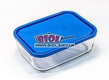 Посуд скляний 2,3 л прямокутний з пластиковою кришкою Borgonovo