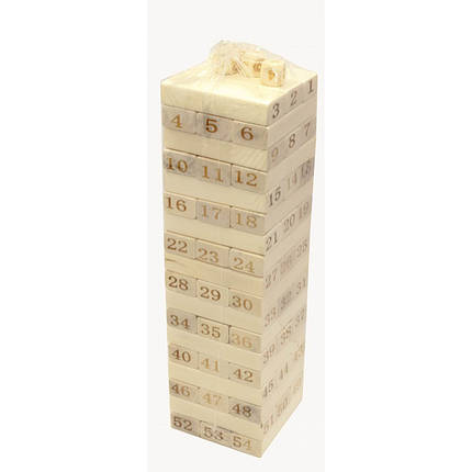 Дженга (54 бруска,4 кістки)(26,5х7,5х7,5 см) ( 29739), фото 1