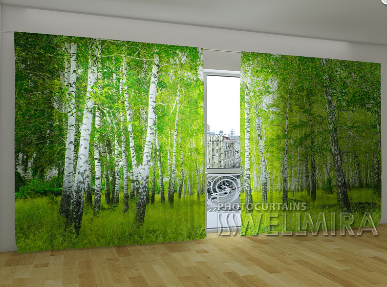 Панорамні Фотоштори "Березовий гай" 270 х 500 см VE