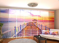 Панельная фото штора "Восход солнца на море" 480 х 240 см