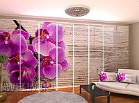 Панельная фото штора "Орхидея и дерево 2" 480 х 240 см