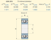 Подшипник к сеялке Monosem 6206-2RS 10161000 (4407)