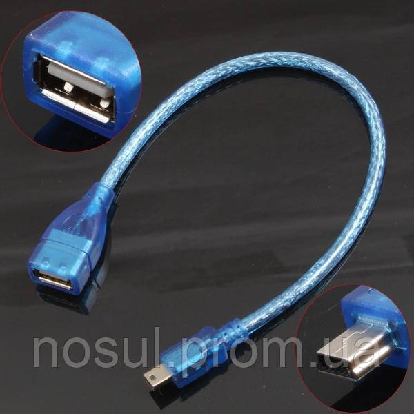 Переходник кабель mini USB male папа - USB A А мама female 25 см cable 5 pin adapter - фото 2 - id-p907447