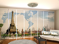 Панельная фото штора "Карта мира" 480 х 240 см